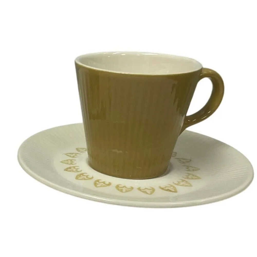 2 Vintage 1960s Sheffield Serenade Solid White and Gold Teacup Saucer Sets